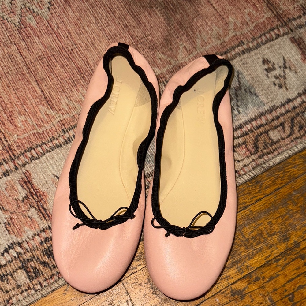 J. Crew Blush Pink Leather Flats